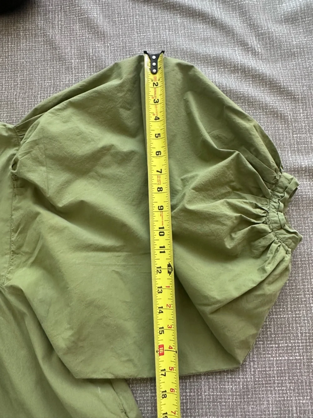 Millie Resort & Travel Olive Green Puff Sleeve Babydoll Dress Medium - Picture 9 of 14